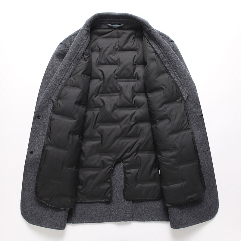 Autumn and winter detachable down inner lining double-sided wool suit men's warm and casual wool woolen suit jacket Application Scenario
