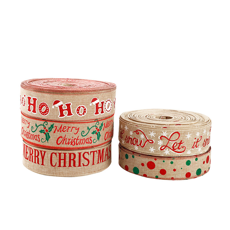 Christmas glitter gold onion Christmas ribbon Christmas ribbon Christmas ribbon gift decoration Christmas tree woven ribbon wholesale Item Picture