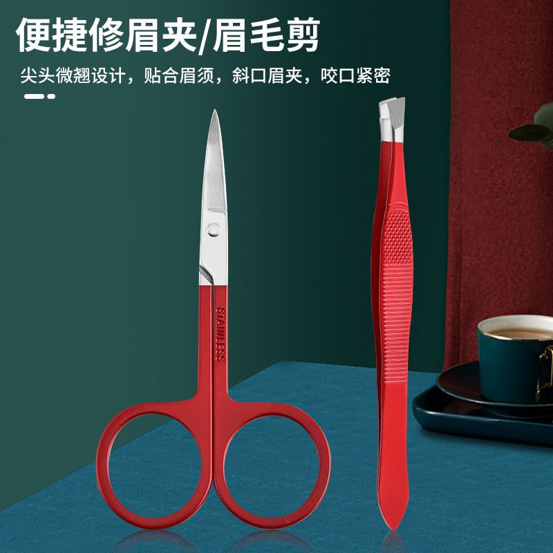 Chinese-style zodiac dragon stainless steel nail clippers set, nail tools, slanted nail pliers, complete set of 8 pieces for nail care Application Scenario