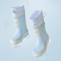 儿童雨鞋小学生男童女童小孩加绒保暖防雨靴中大童胶鞋宝宝水鞋高筒长筒雨鞋雨靴