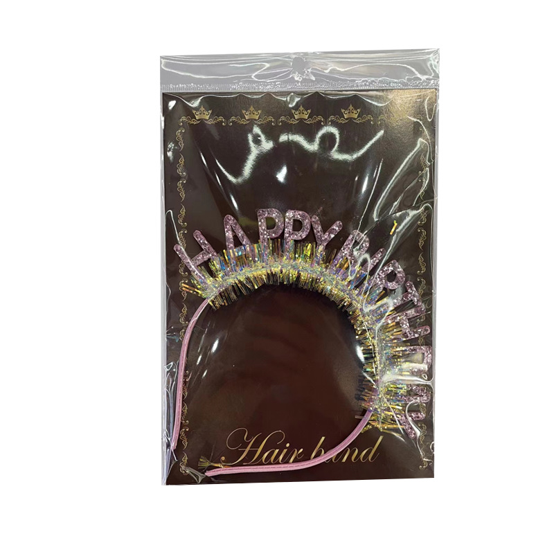 Diamond Flash Diamond Happy Birthday Headband Headband Headdress Korean Instagram Princess Party Layout Photo Props details Picture