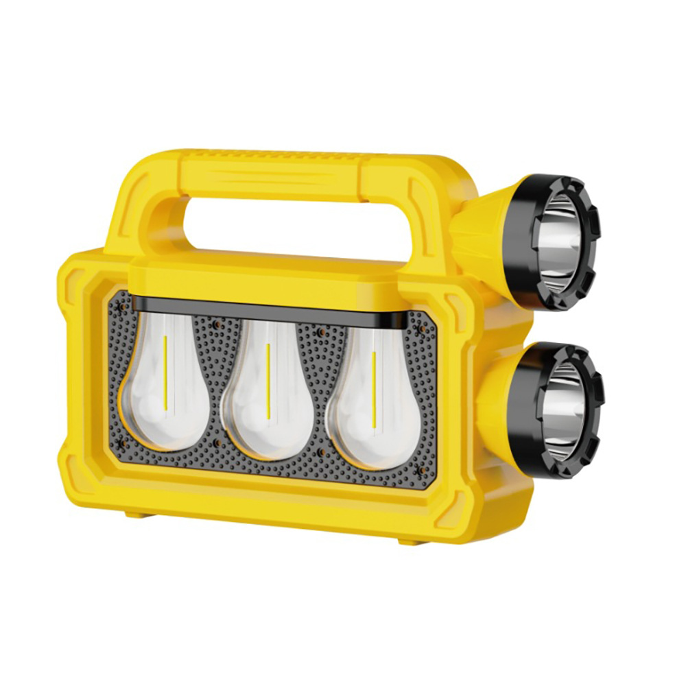 Solar-powered emergency portable lamp, outdoor long-range led charging lamp, long-lasting white and yellow light, dual light sources for both near and far Item Picture