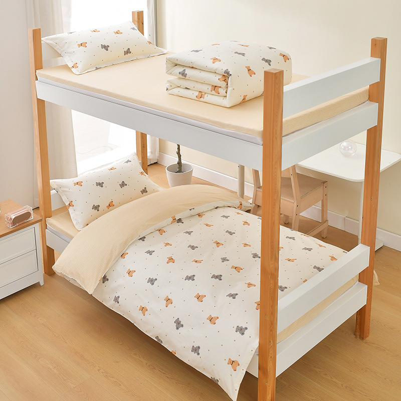 100% Cotton College Student Dormitory Bed Three Sets Pure Cotton Bedroom Single Bedding Set Six Sets Of Male details Picture