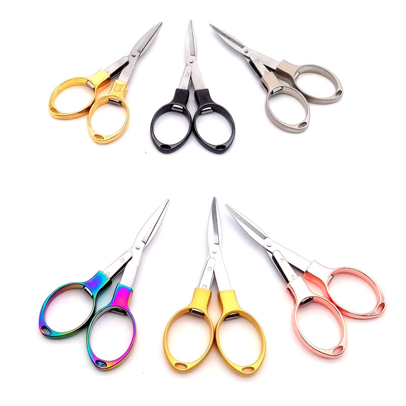 Folding pull-out scissors, telescopic pull-out scissors, fishing scissors, figure-eight glasses scissors, fishing line scissors, portable travel small scissors