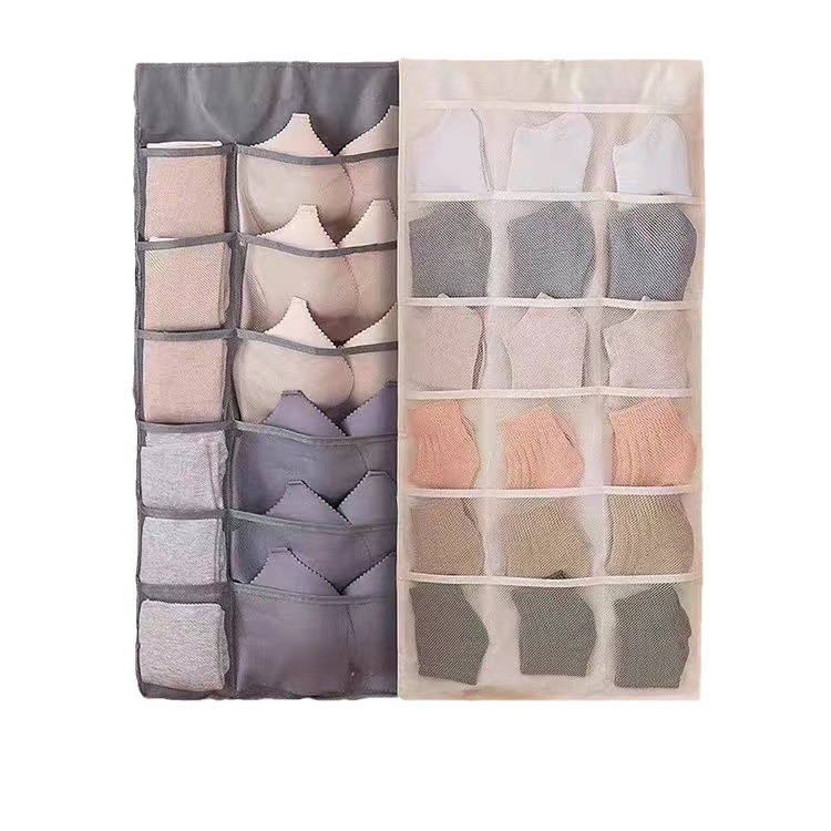 Home wardrobe, underwear and underpants storage hanging bag, fabric dormitory wonder, dormitory clothes and socks bag, wall-hung type Item Picture