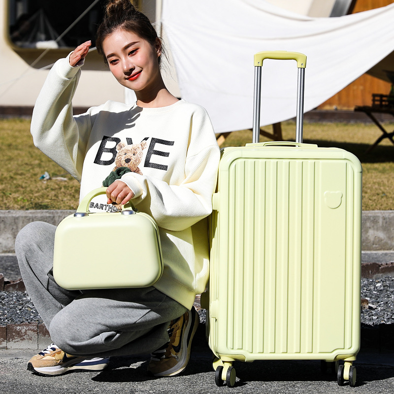 Cute little bear-style luggage, female student parent-child travel suitcase, suitcase cover, children's password luggage, silent universal wheels details Picture