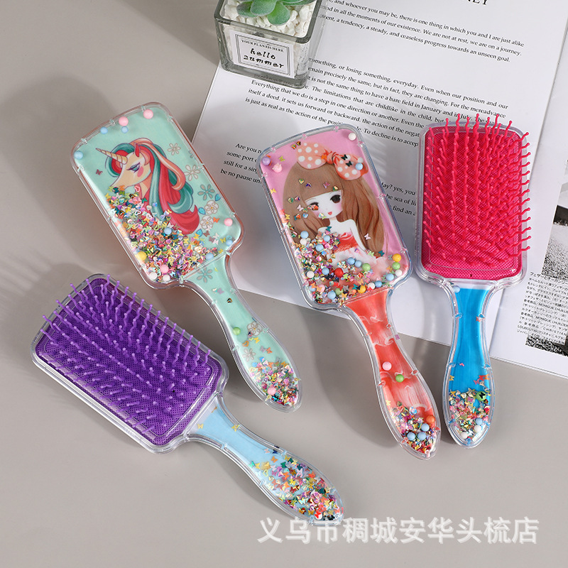 Manufacturers New Cartoon Comb Massage Color Rubber Comb Cute Girl Heart Home Comb