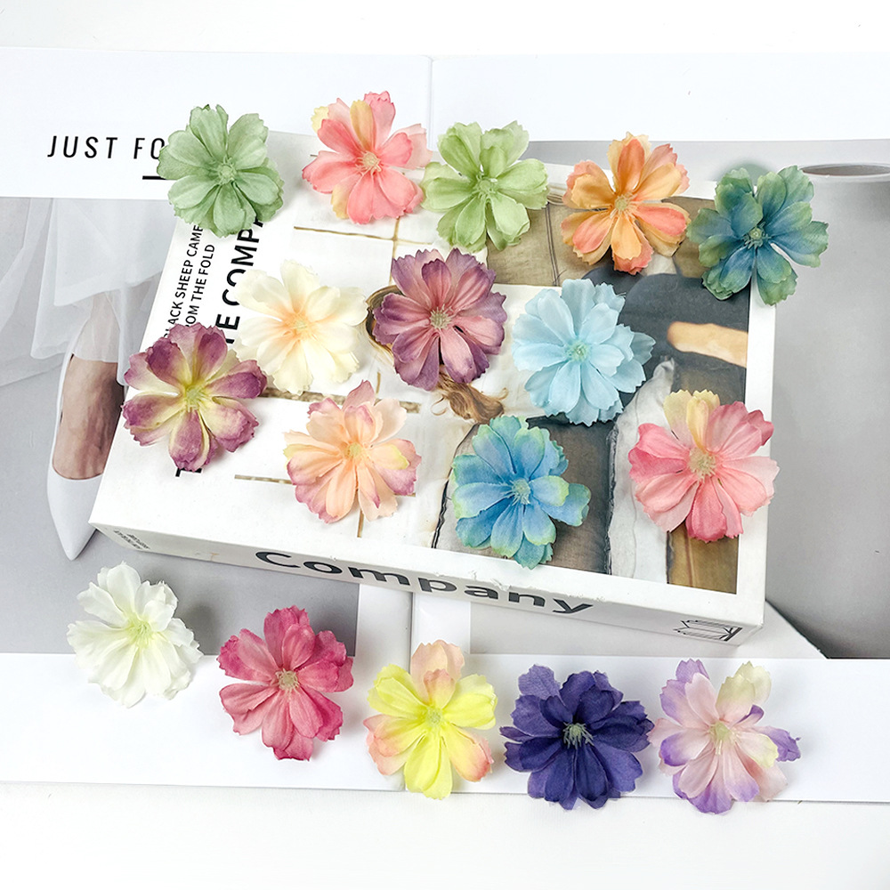 仿真小雏菊花头 di梅花假花 手工头饰礼服配件材料包  花伞小装饰