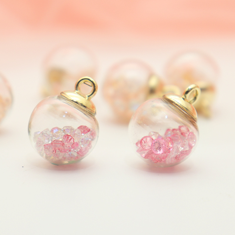 Dreamy colored brick and stone mixed style glass ball pendant accessories, necklace headband, bracelet, keychain DIY jewelry accessories Application Scenario