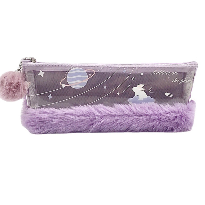 Factory direct supply of plush fabric zipper bags, canvas pen cases, student stationery storage pencil cases, stationery boxes, pen cases Item Picture