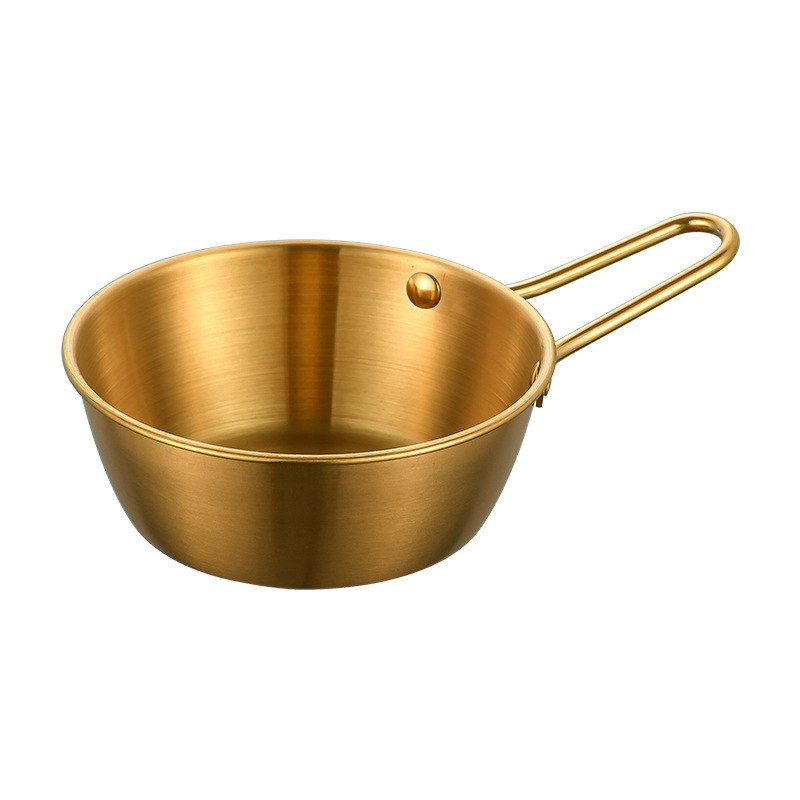 Rice Wine Bowl 304 Stainless Steel Gold Handle Iron Rice Bowl Korean Cuisine Special Seasoning Bowl Dipping Dish Foam Bowl Item Picture