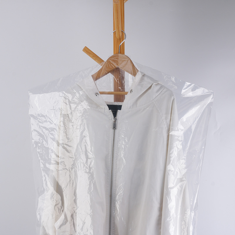 Disposable pe hanging bags for clothes and suits, printed dust-proof bags for dry cleaners, PE transparent plastic dust-proof covers for suit bags
