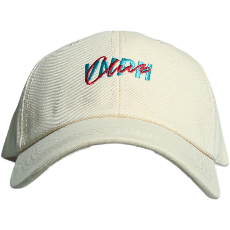 Colorful embroidered letter baseball caps for men and women, Japanese-style niche Internet celebrities, summer versatile baseball caps to cover the face, spring and summer Korean Item Picture