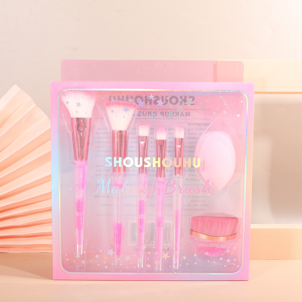 Cross-border 5-piece gift box, super soft flowing sand makeup, makeup tools, loose powder, foundation, eyeshadow, makeup set, brush, wholesale in stock