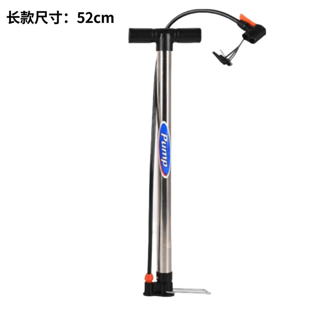 Stainless steel manual air pump, bicycle, electric bike, motorcycle, car portable air pump, basketball air pump Specification image