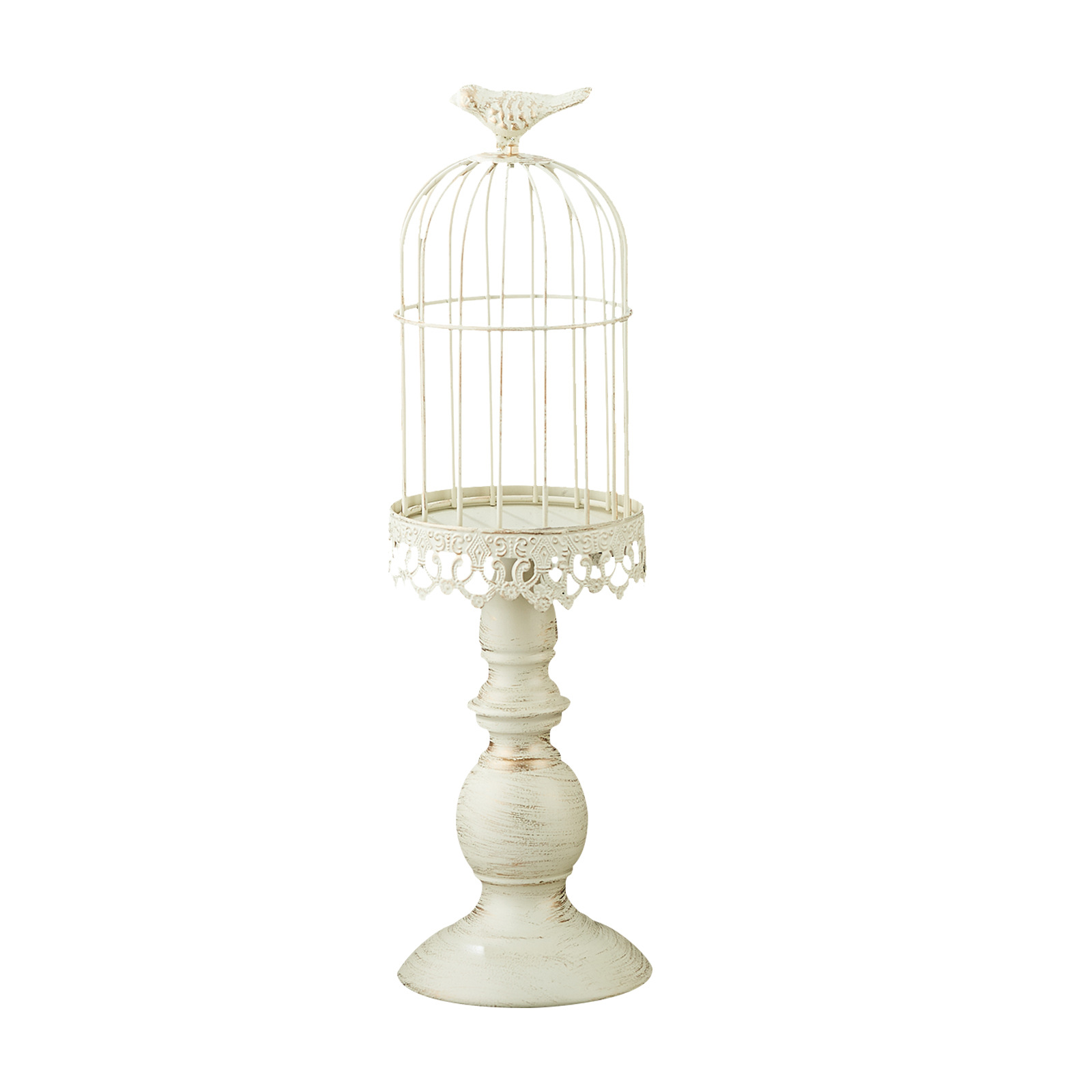 Cross Border Black Vintage Birdcage Candle Holder Welded To Do Old Craft Carved Pattern Decorative Metal Crafts Candle Item Picture