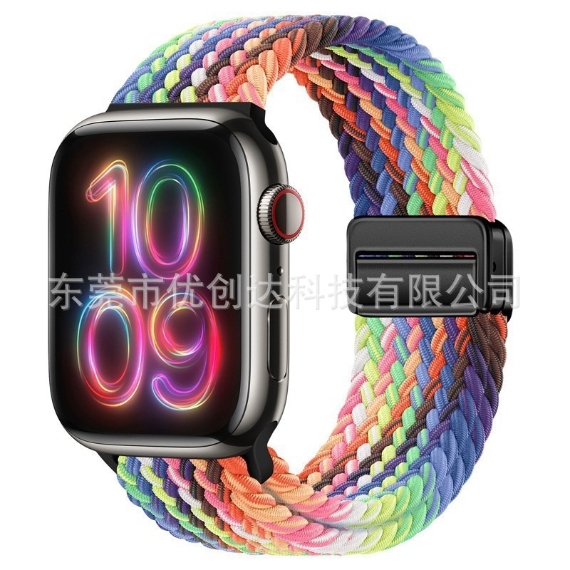 Применим нейлоновый пояс магнитного сопряжения для apple apple applewatchS10 с магнитной пряжкой для сопряжения нейлона 9876 с 3 звёздным поясом 20/22 pic 19
