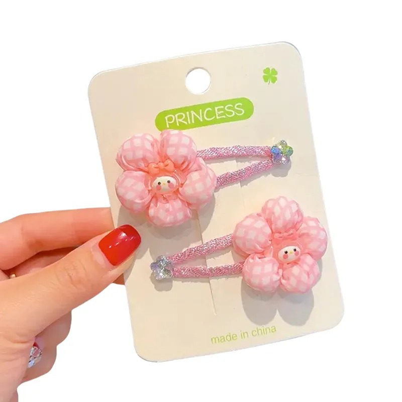 Sweet and colorful flower children's hair clips, girl princess bangs, broken hair clips, baby hair clips, headwear, cute Item Picture