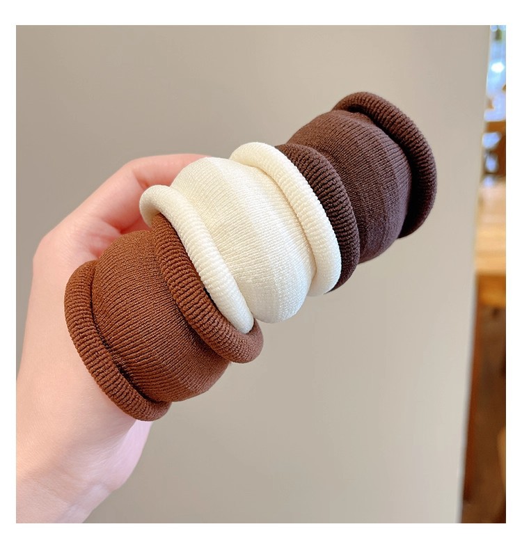 Thickened, high-elasticity, non-damaging hair tie headband for women 2026 new style rubber band hair tie leather case pic 6