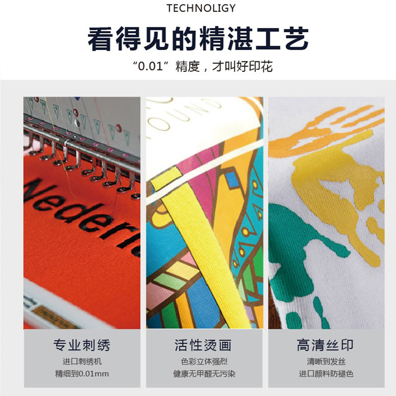 Heavy cotton round neck T-shirt printed logo work clothes short sleeve advertising shirt parent-child clothing class printing wholesale Application Scenario