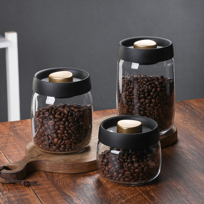 Wholesale glass sealed jars for coffee bean storage, tea storage, household high borosilicate storage, and grain storage