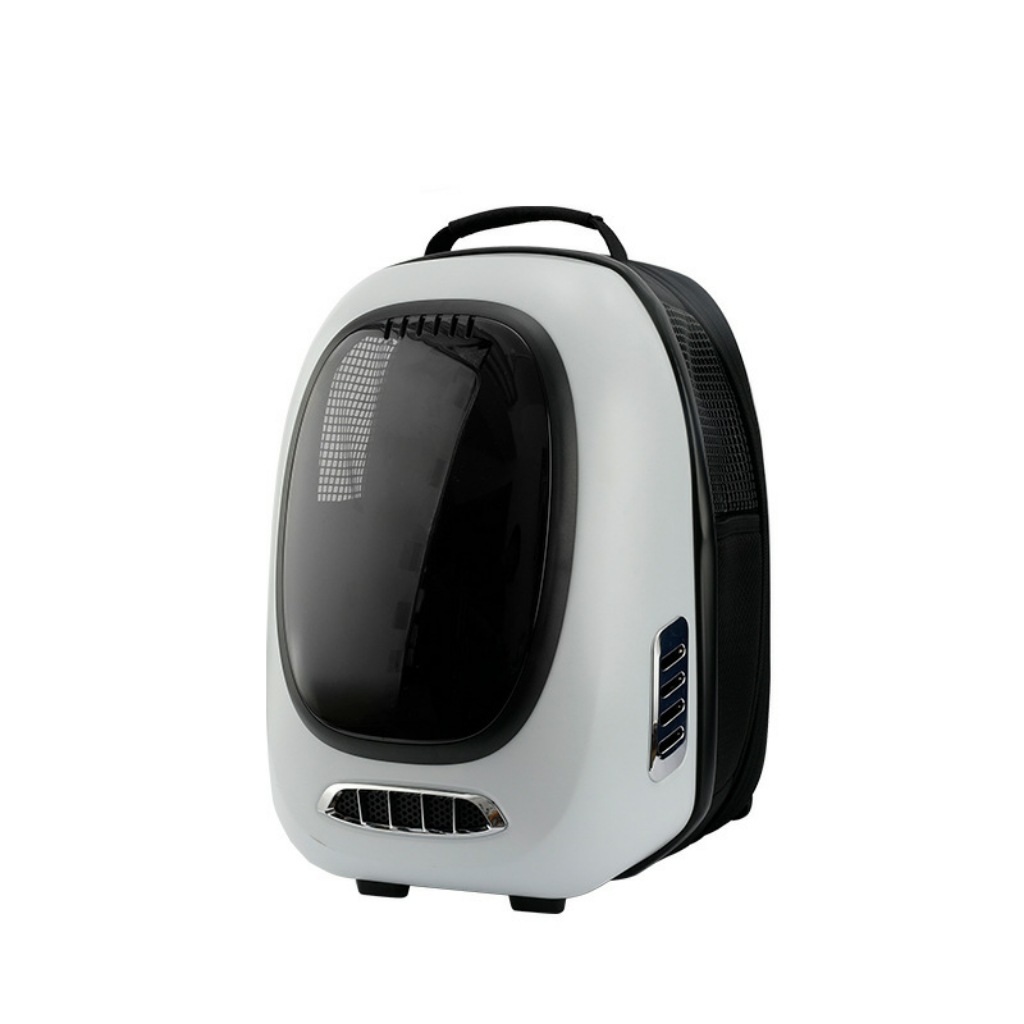 New pet double-shoulder space cat backpack, white cat bag, portable and breathable pet space bag for going out