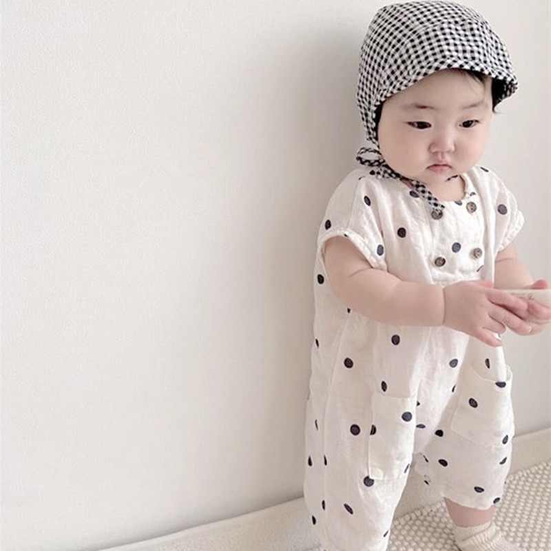 South Korea Children's Instagram Baby Summer Short Crawling Clothes Baby Bag Fart Clothes Baby Onesie Baby Summer Clothes