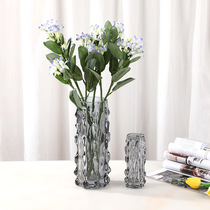 Nordic Impression irregular flexible transparent electroplated grey glass vase Creative decoration decoration flower hydroponic vase