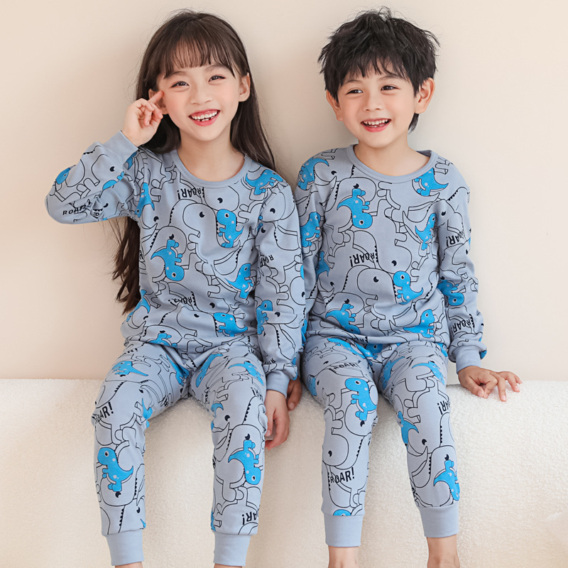 Boys' thermal underwear and long Johns, children's underwear set, girls' pure cotton spring and autumn all-cotton, girls' pajamas, cotton sweaters details Picture