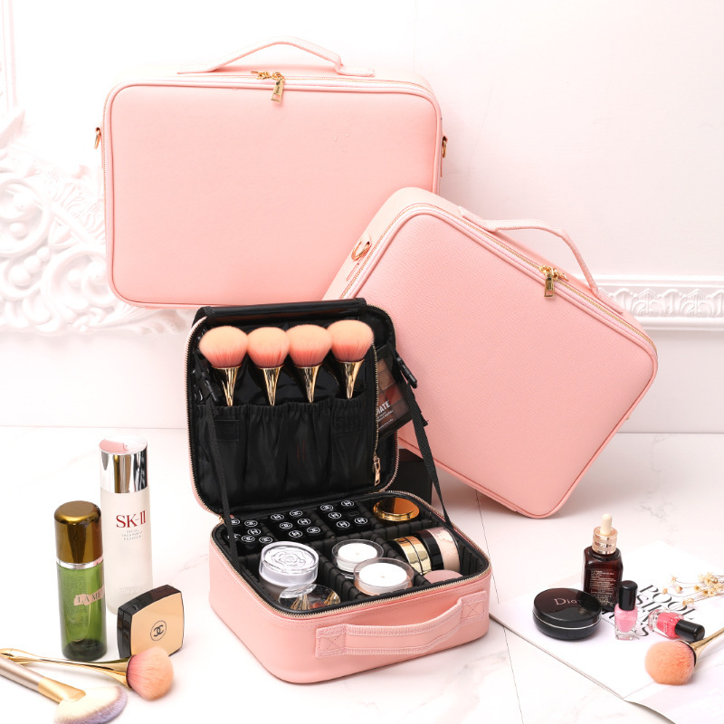 In-Stock Ins Wind Large Capacity Storage Portable Heel Makeup Nail Art Tattoo Bag Portable Internet Celebrity Travel Makeup Bag details Picture