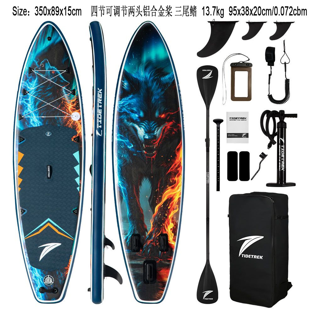 Green Light Forest Inflatable Stand-up Paddleboard Set with accessories, backpack, adjustable paddle, SUP surfboard pic 37
