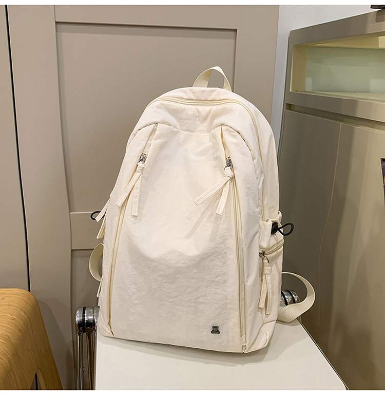Female lightweight backpack for junior and senior high school students, Japanese-style casual schoolbag. Female college students, simple solid-color backpack. Female school style pic 21