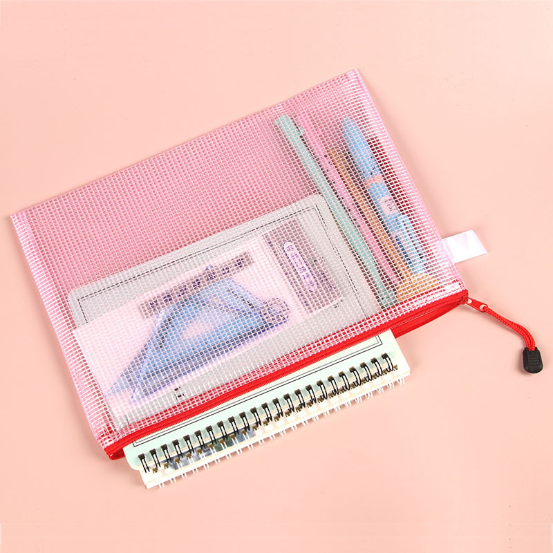 أكياس ملفات B4 مجموعات مواد يدوية مضادة للماء من مادة PVC في أكياس شبكية شفافة Specification image