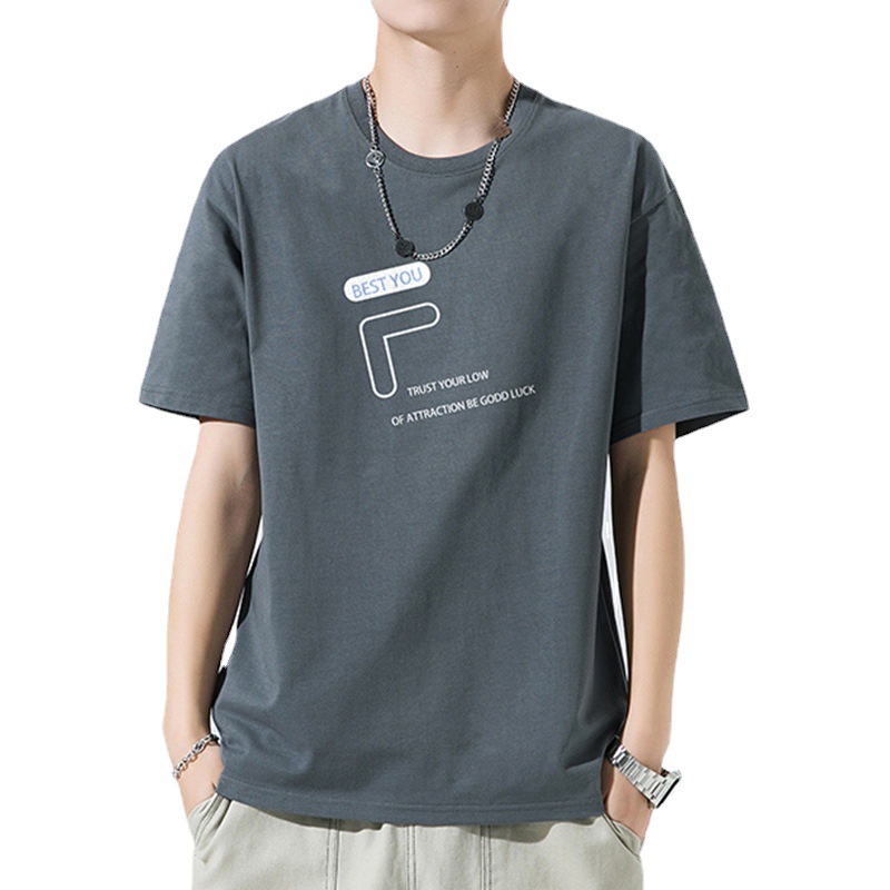 Summer new style round-neck men's wear Japanese T-shirt Men's short-sleeved men's T-shirt Loose trendy brand green Item Picture