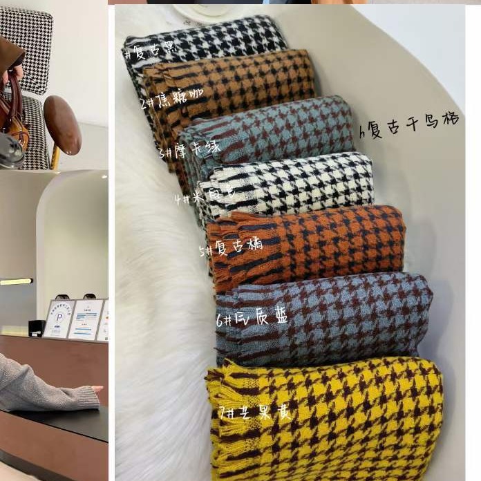 Maillard thickened 2023 autumn/Winter new retro shawl, faux cashmere warm tassel scarf for women Application Scenario