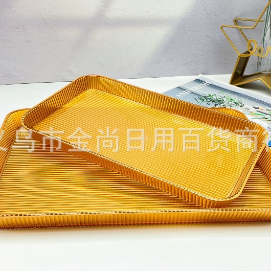 24 New rectangular pastry plate trays, portable home fruit plates, gold-plated fruit plates, pastry plates, dried fruit plates Application Scenario