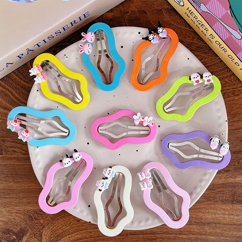 New cute candy-colored cartoon cloud hair clips, children's fashion and versatile side bangs hair clips and hair accessories