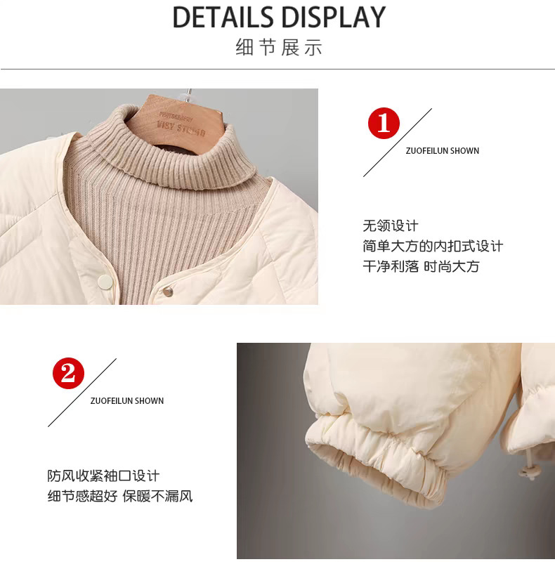 Diamond-patterned light down jacket for women, short style 2025, fashionable autumn and winter warmth, petite white duck down inner jacket pic 20