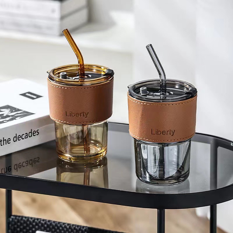 Wholesale of best-selling bamboo joint cups with LIDS, straw glass cups, large-capacity heat-insulating bamboo joint cups for women's home use details Picture
