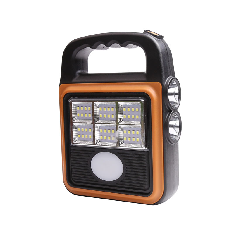 Outdoor multi-functional solar floodlight, yellow and white light color temperature charging portable lamp, LED portable camping work light Application Scenario