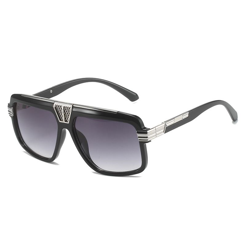 2023 Cross-border new square sunglasses, European and American fashion square frame glasses for men, personalized retro large frame sunglasses for women Item Picture
