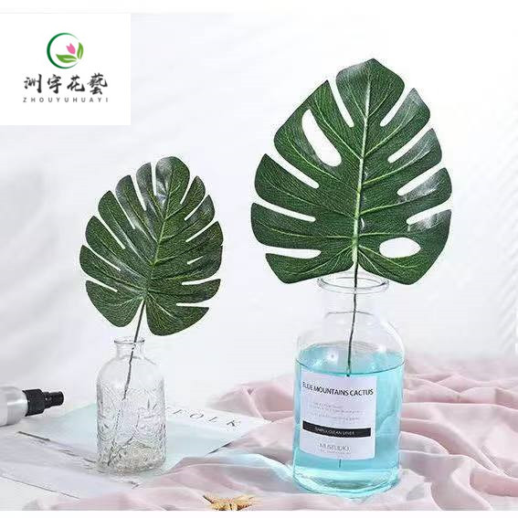 Artificial turtle-back leaves, Amazon cross-border supply, Hawaiian table plant wall, flower arrangement accessories, decorative turtle-back bamboo details Picture
