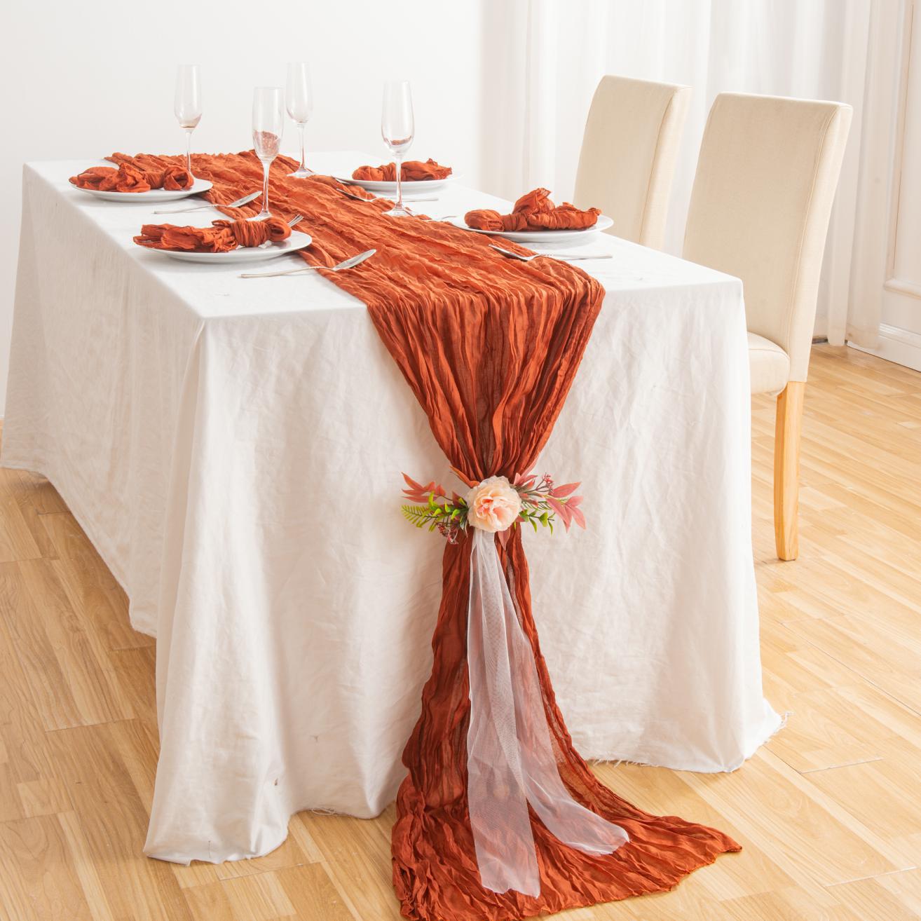 Table Flag Crepe Cloth Table Flag Fuchsia Gauze Translucent Doilies Cheese Tablecloth Wedding Pie