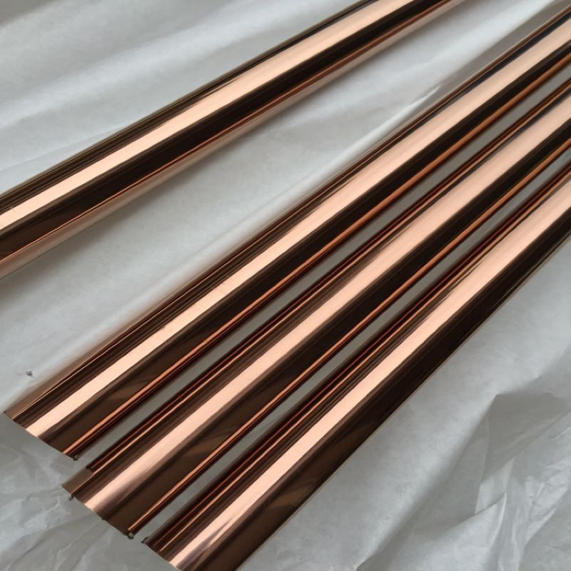 Mirror-finish stainless steel 304, colored yellow titanium gold round tube 201 brushed rose gold square tube, black titanium antique copper champagne gold tube Specification image