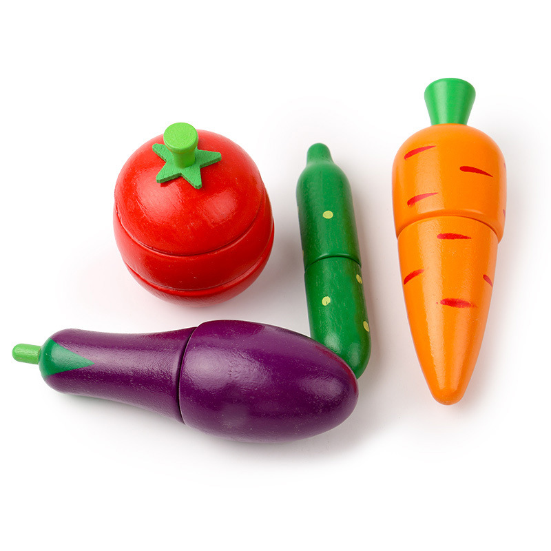 优润蔬菜水果切切乐木制磁力仿真过家家切切看益智套装儿童玩具产品图