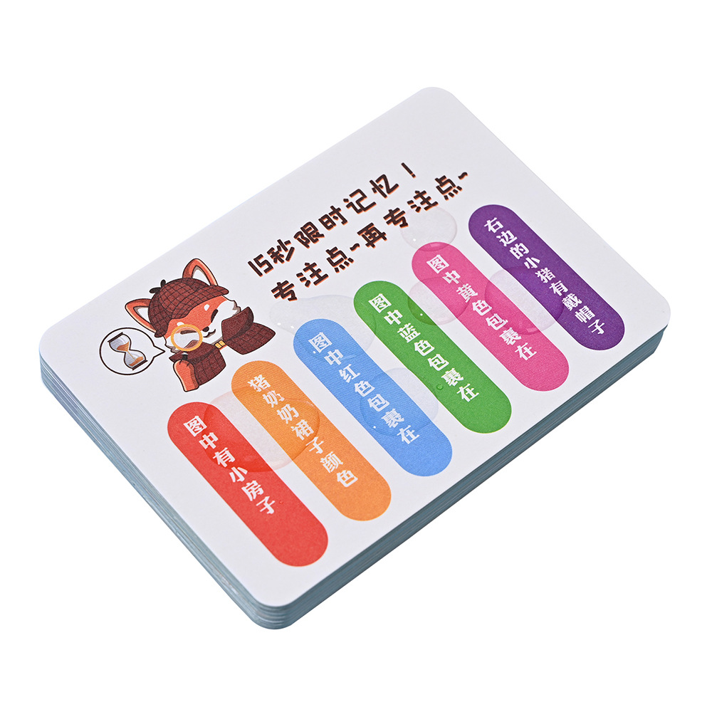 Happy Little Detective Board Game Memory Cards Children's Puzzle Thinking Training Game Cards Parent-Child Interactive Cards Item Picture