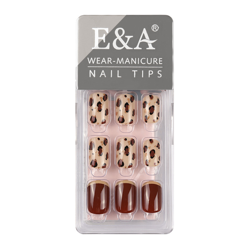 Autumn Wearable nails Finished nail patches with back stickers, 2022 new square-headed nail nails wholesale for export Item Picture