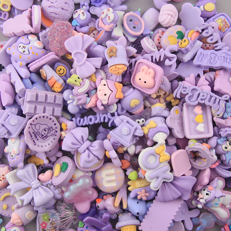 Purple Blend Random Resin Cream Glue Phone Case Head String Hair Card Accessories Diy Factory Wholesale Cup Stickers details Picture