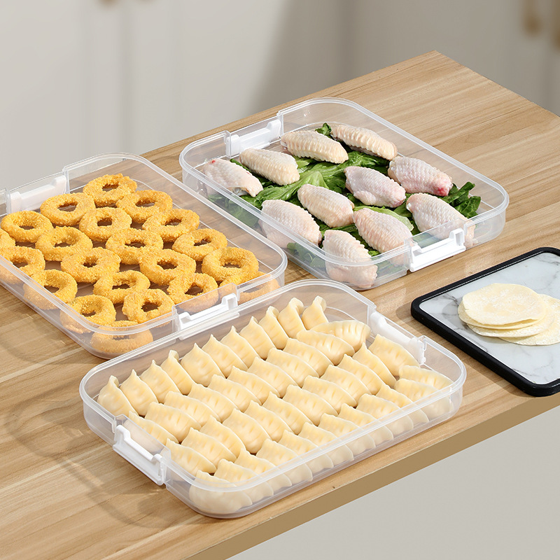 饺子盒家用食品级厨房冰箱整理神器馄饨盒保鲜速冻专用收纳盒多层细节图