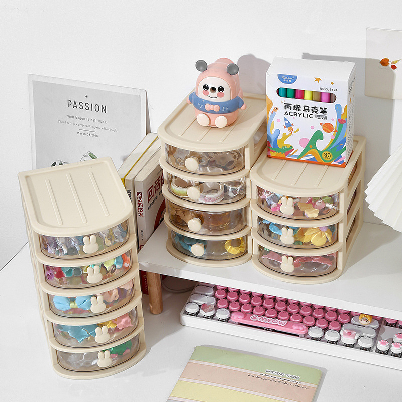 Yz4168 Desktop Cream Air Storage Box Multi-Layer Dormitory Can Be Superimposed Storage Box Sundries Cosmetics Storage Specification drawing